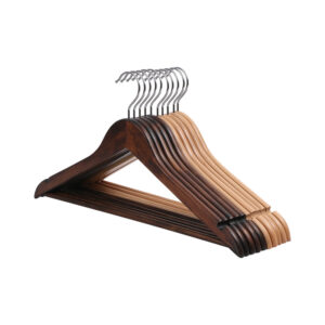 Solid Wood Hangers – Wooden Clothes Hangers for Retail Shops, Hotels & Home Use, Non-Marking Adult Garment Rack