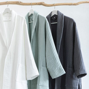 Japanese-Style Cotton Waffle Robe – All-Season Extra-Long Bathrobe, Homewear for Couples, Men & Women, Hotel & Guesthouse